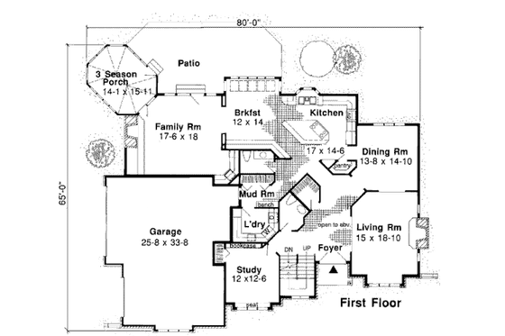 Floor Plan - Main Floor for European House Plan #312-810 - 4 bed, 4 bath