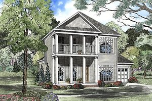 Southern Exterior - Front Elevation Plan #17-2054