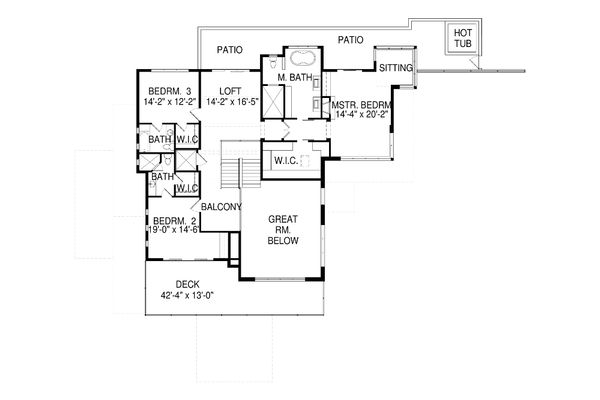 Architectural House Design - Modern Floor Plan - Upper Floor Plan #920-91