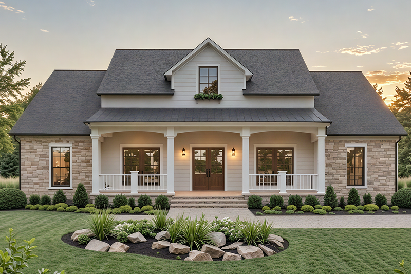 Dream House Plan - Country Exterior - Front Elevation Plan #21-522