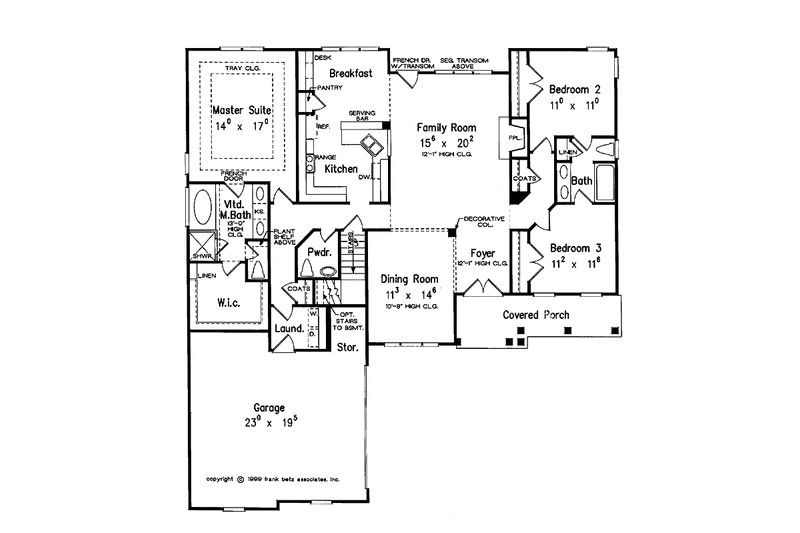 House Blueprint - Floor Plan - Main Floor for Craftsman House Plan #927-566 - 3 bed, 2.5 bath