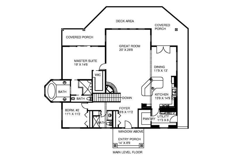 Dream House Plan - Floor Plan - Main Floor for Cabin House Plan #117-973 - 4 bed, 4 bath