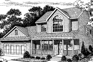 House Blueprint - Country Exterior - Front Elevation Plan #456-107