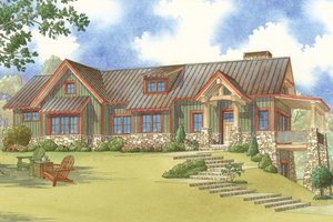 Craftsman Exterior - Front Elevation Plan #17-3399