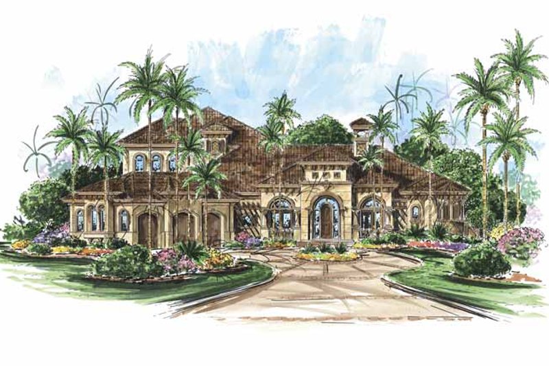 Architectural House Design - Mediterranean Exterior - Front Elevation Plan #1017-65
