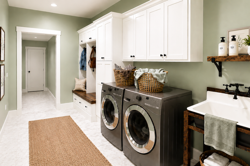Architectural House Design - Interior - Laundry for Farmhouse House Plan #44-317 - 7 bed, 3 bath