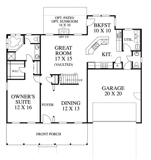 Architectural House Design - Traditional Floor Plan - Main Floor Plan #1053-42