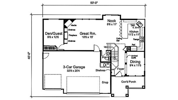 House Plan Design - Country Floor Plan - Main Floor Plan #997-6