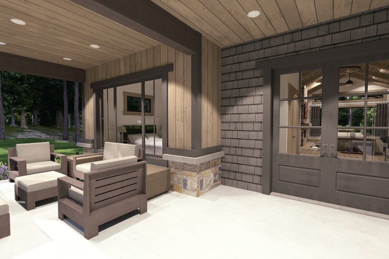 Architectural House Design - Exterior - Covered Porch for Ranch House Plan #1069-46 - 3 bed, 3.5 bath