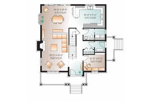 Floor Plan - Main Floor for European House Plan #23-2547 - 3 bed, 1.5 bath