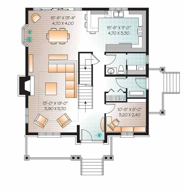 House Blueprint - European Floor Plan - Main Floor Plan #23-2547