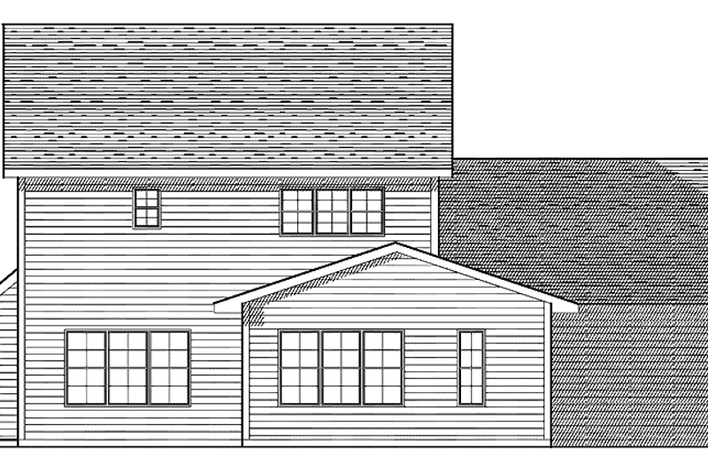 Architectural House Design - Exterior - Rear Elevation for Country House Plan #70-1372 - 4 bed, 2.5 bath