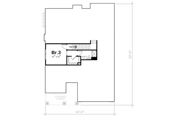 Floor Plan - Upper Floor for Cottage House Plan #20-2349 - 3 bed, 3 bath
