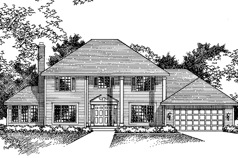 Home Plan - Exterior - Front Elevation 3 for Classical House Plan #51-892 - 3 bed, 3 bath