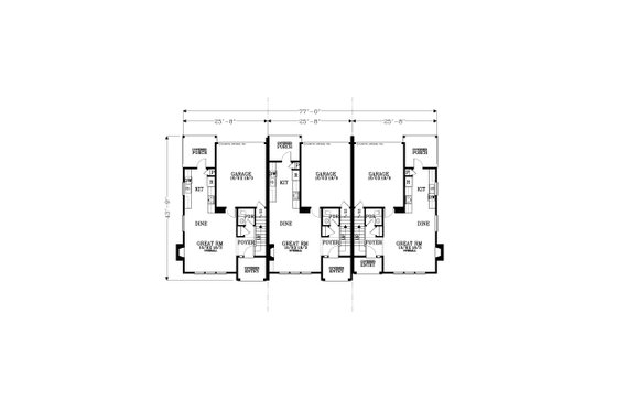 Floor Plan - Main Floor for Craftsman House Plan #53-534 - 3 bed, 2 bath