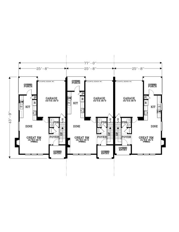 Craftsman Floor Plan - Main Floor Plan #53-534