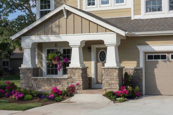 Exterior - Front Elevation 4 for Craftsman House Plan #20-1235 - 4 bed, 3 bath