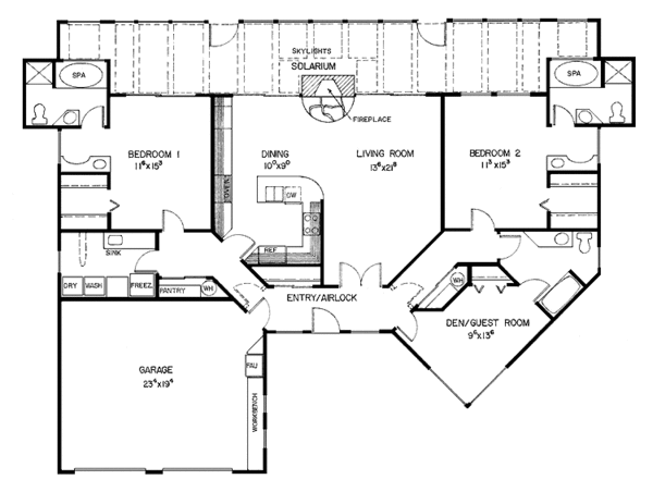 Home Plan - Contemporary Floor Plan - Main Floor Plan #60-955