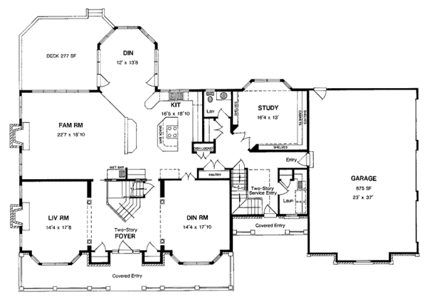 House Blueprint - Victorian Floor Plan - Main Floor Plan #316-230