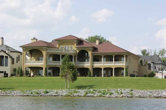 Exterior - Rear Elevation for European House Plan #930-357 - 4 bed, 4 bath