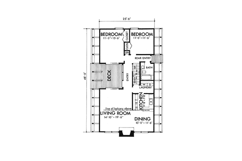 Home Plan - Floor Plan - Main Floor for Prairie House Plan #320-1027 - 3 bed, 2 bath