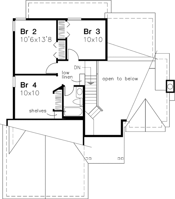 House Plan Design - Country Floor Plan - Upper Floor Plan #320-1064