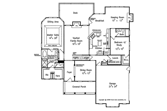 Floor Plan - Main Floor for Bungalow House Plan #927-419 - 4 bed, 4 bath