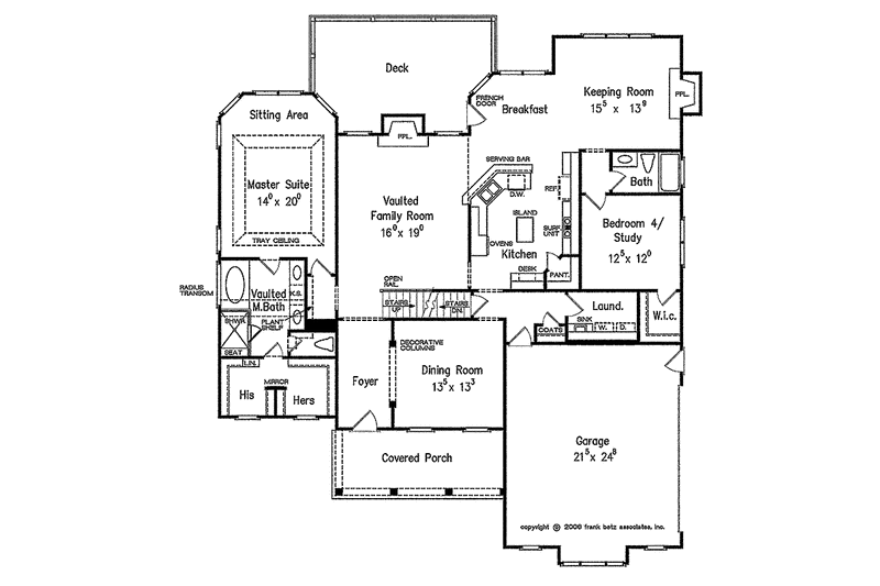 Home Plan - Floor Plan - Main Floor for Bungalow House Plan #927-419 - 4 bed, 4 bath