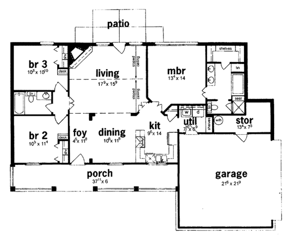 Home Plan - Classical Floor Plan - Main Floor Plan #36-613
