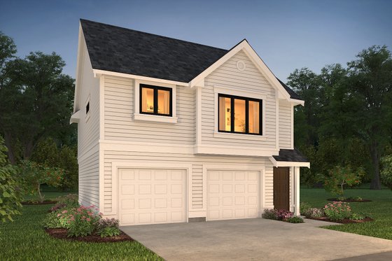 Exterior - Rear Elevation 3 for Farmhouse House Plan #47-1079 - 1 bed, 1 bath
