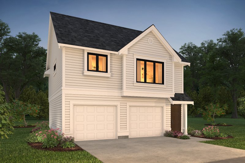 Architectural House Design - Exterior - Rear Elevation 3 for Farmhouse House Plan #47-1079 - 1 bed, 1 bath