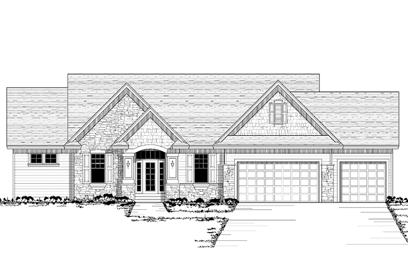 Dream House Plan - Exterior - Front Elevation 3 for Ranch House Plan #51-598 - 2 bed, 2 bath