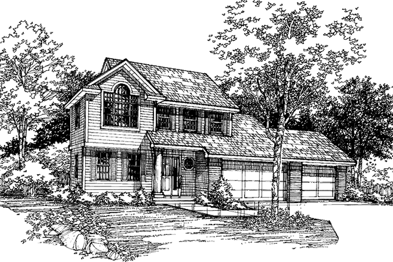 Home Plan - Exterior - Front Elevation 3 for Contemporary House Plan #320-585 - 4 bed, 2.5 bath