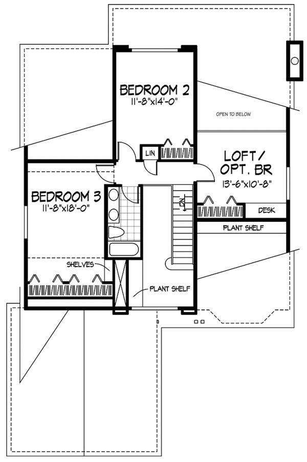 Home Plan - Prairie Floor Plan - Upper Floor Plan #320-1056