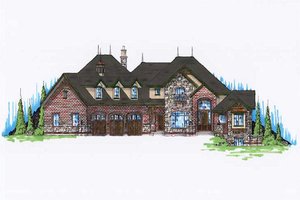 European Exterior - Front Elevation Plan #5-427