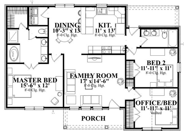 Traditional Floor Plan - Main Floor Plan #63-313