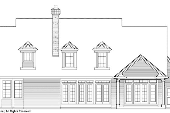 Exterior - Rear Elevation for Country House Plan #48-778 - 4 bed, 2.5 bath