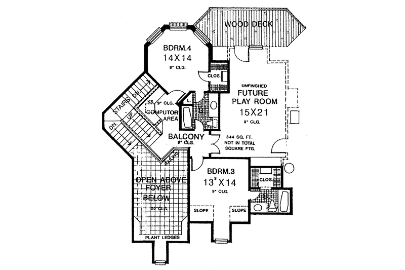 Home Plan - Floor Plan - Upper Floor for European House Plan #310-1174 - 4 bed, 4.5 bath