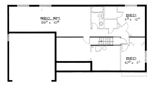 Home Plan - Ranch Floor Plan - Lower Floor Plan #308-295