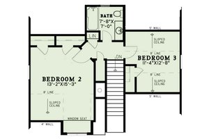 Floor Plan - Upper Floor for Country House Plan #17-3406 - 3 bed, 2 bath