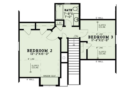 Floor Plan - Upper Floor for Country House Plan #17-3406 - 3 bed, 2 bath