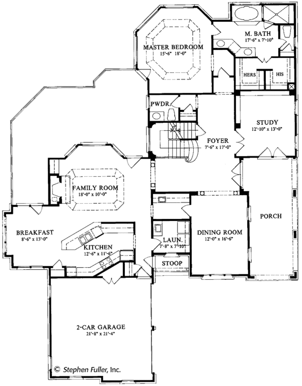 Dream House Plan - Country Floor Plan - Main Floor Plan #429-230