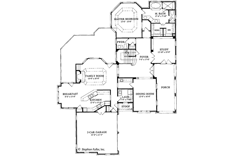 Home Plan - Floor Plan - Main Floor for Country House Plan #429-230 - 4 bed, 3.5 bath