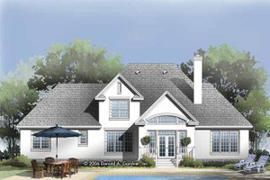 Exterior - Rear Elevation for European House Plan #929-816 - 4 bed, 3 bath