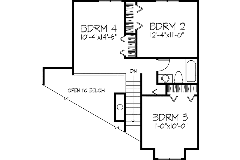 Home Plan - Floor Plan - Upper Floor for Contemporary House Plan #320-569 - 3 bed, 2.5 bath
