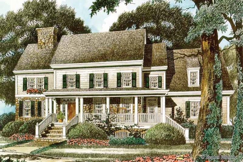 Dream House Plan - Exterior - Front Elevation 3 for Country House Plan #429-342 - 4 bed, 3.5 bath