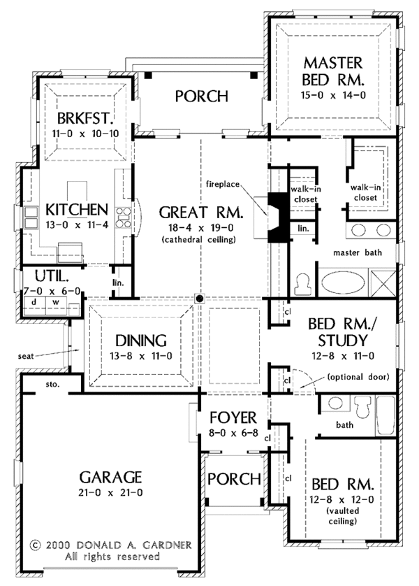 Architectural House Design - Ranch Floor Plan - Main Floor Plan #929-572