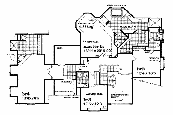 Floor Plan - Other Floor for European House Plan #47-320 - 4 bed, 4.5 bath