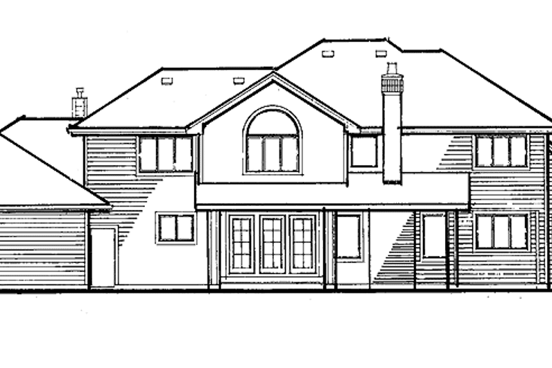 Home Plan - Exterior - Rear Elevation for Prairie House Plan #47-996 - 4 bed, 3.5 bath