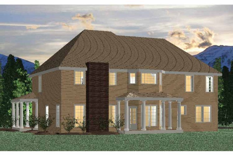 Architectural House Design - Exterior - Rear Elevation for Traditional House Plan #937-22 - 4 bed, 3.5 bath